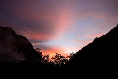 A beautiful sunset view from a quiet travel destination with vibrant colors.