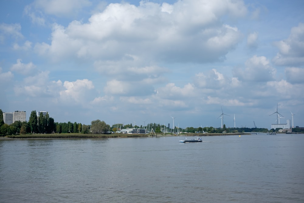 a body of water with a boat in it