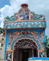 The colorful entrance of Jaganath Mandir adorned with intricate carvings.