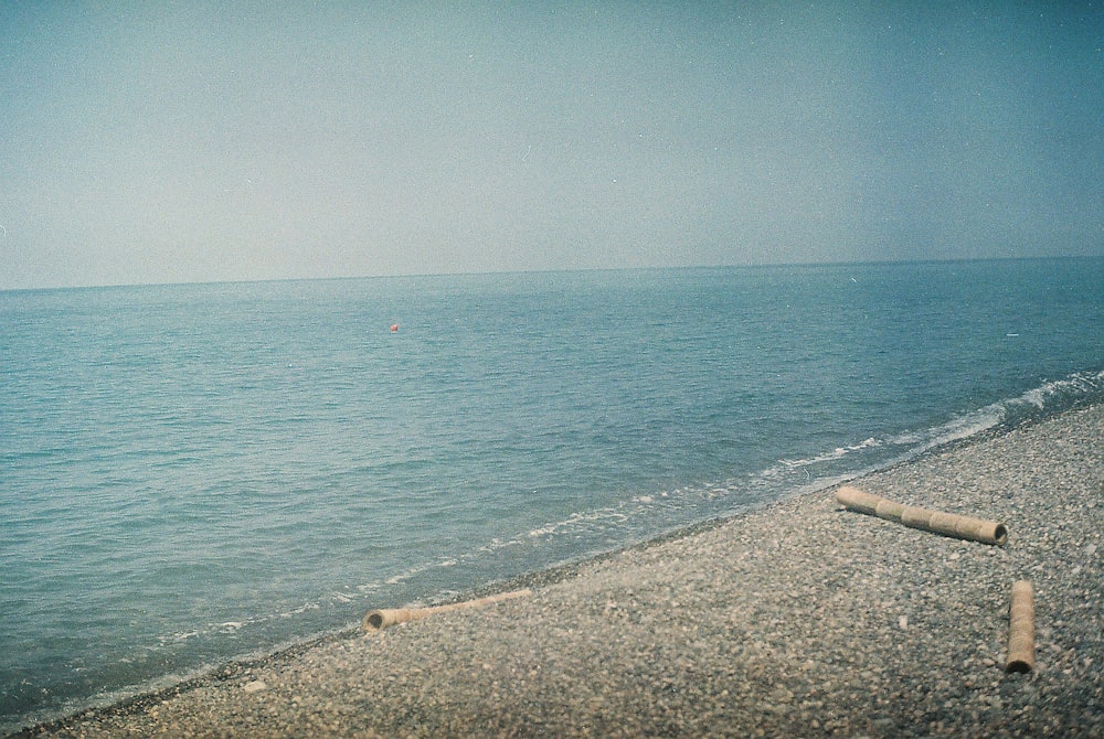 a view of a body of water from a beach