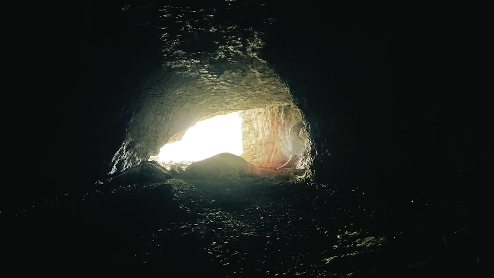 a light at the end of a cave