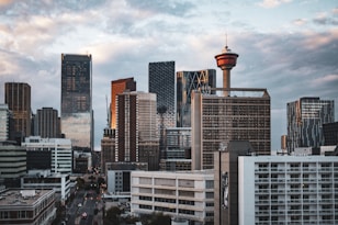a view of a city with a lot of tall buildings