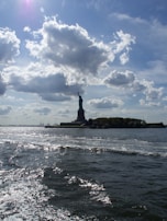 A scenic shot of the Statue of Liberty symbolizing USA immigration.
