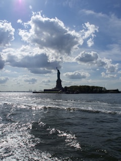 A scenic shot of the Statue of Liberty symbolizing USA immigration.