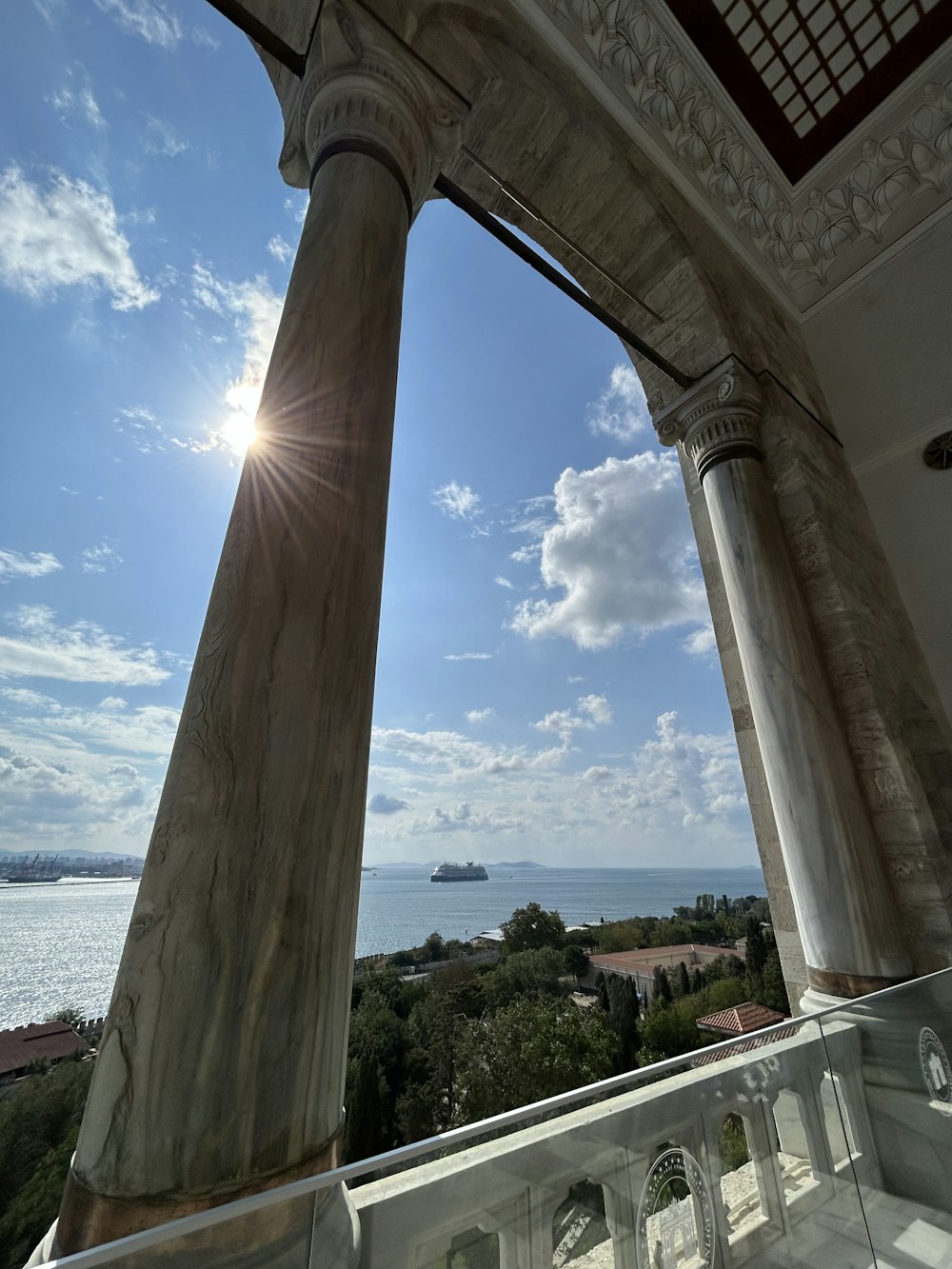 a view of the ocean from a balcony