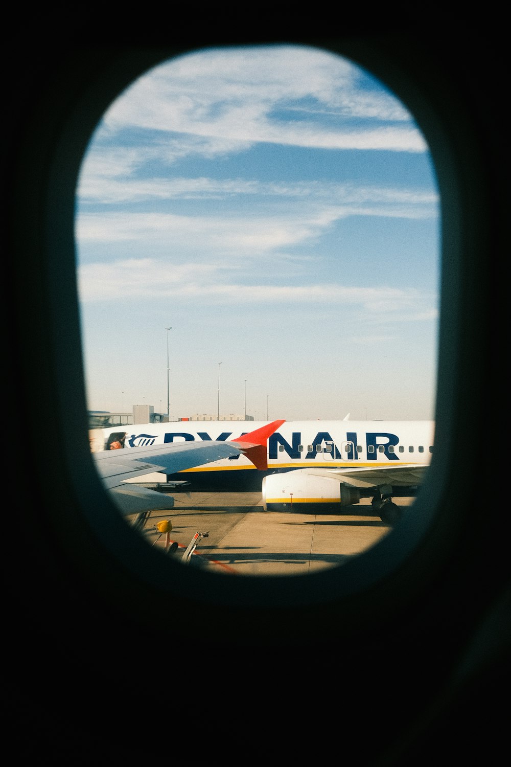 a view of an airplane from a window