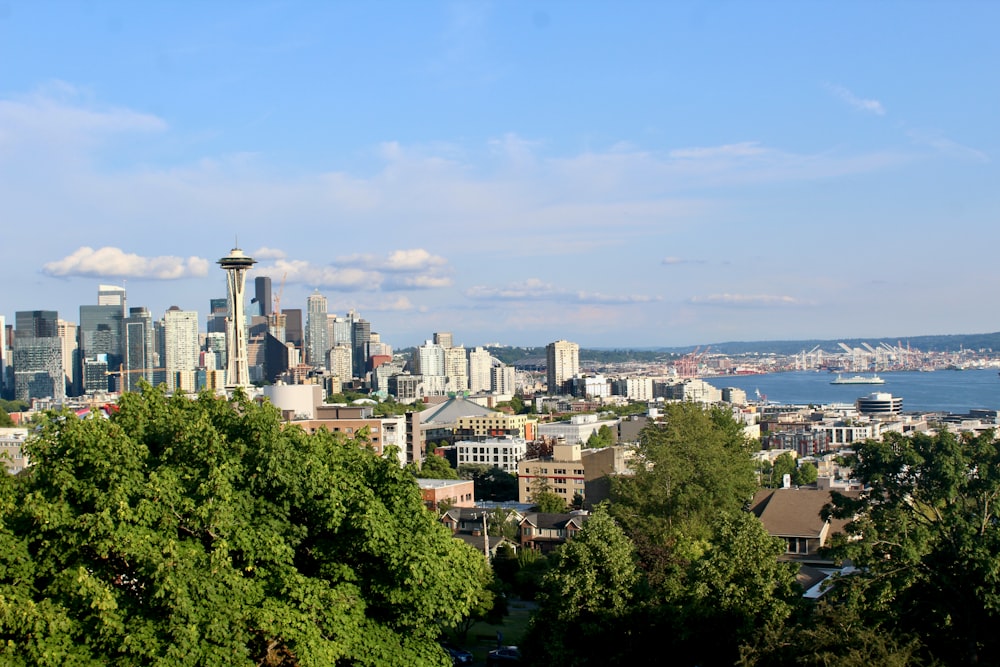 a view of a city and a body of water