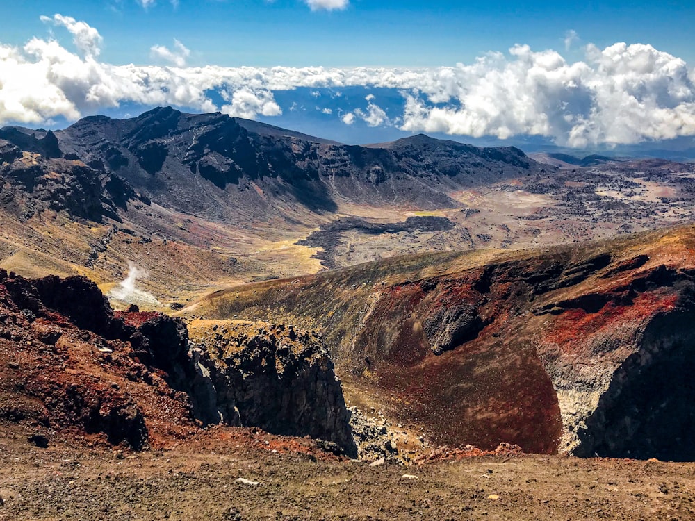 a view of a mountain range from a high point of view