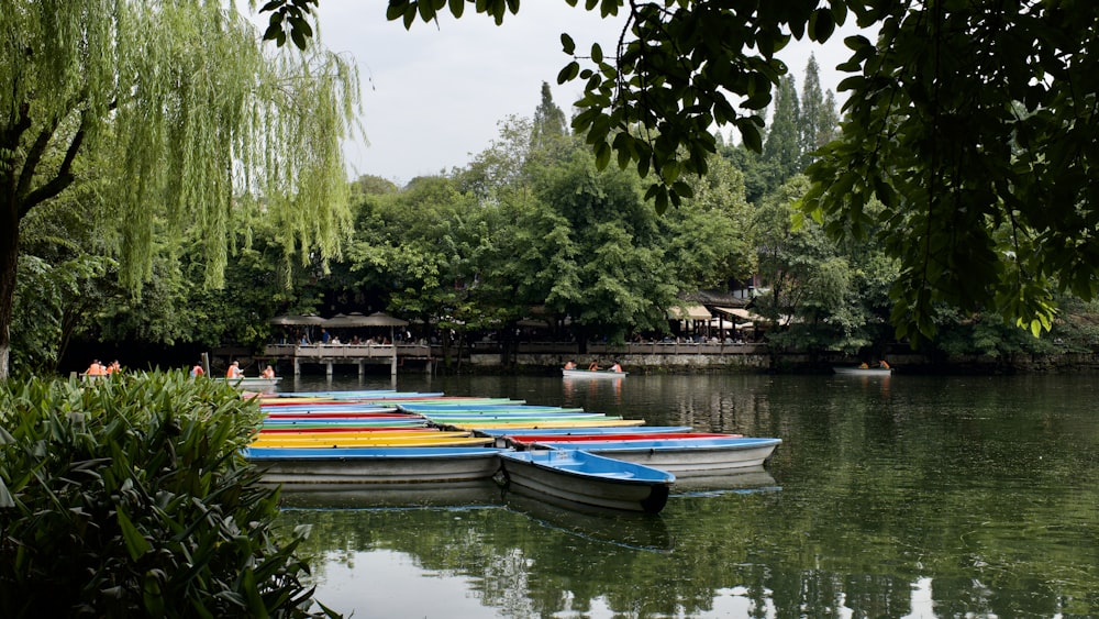 a bunch of boats that are sitting in the water