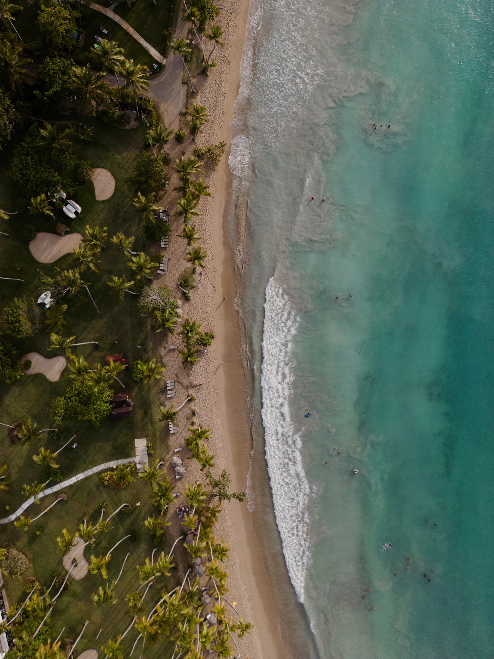 The arc of Playa Cosón seen from the air