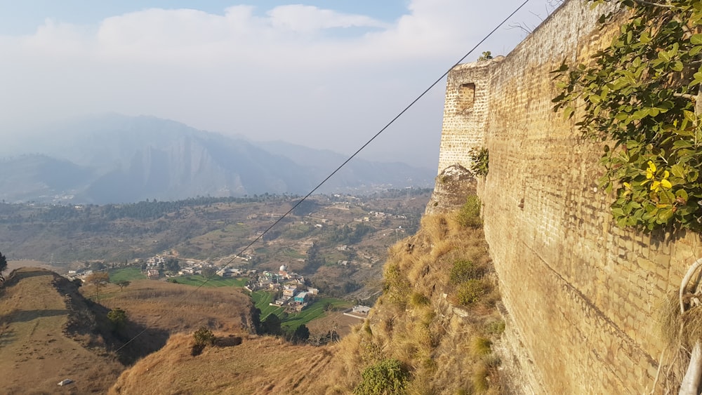 a view of a city from a high cliff