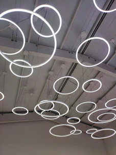 Close-up of LED profile lighting installed on a modern ceiling.