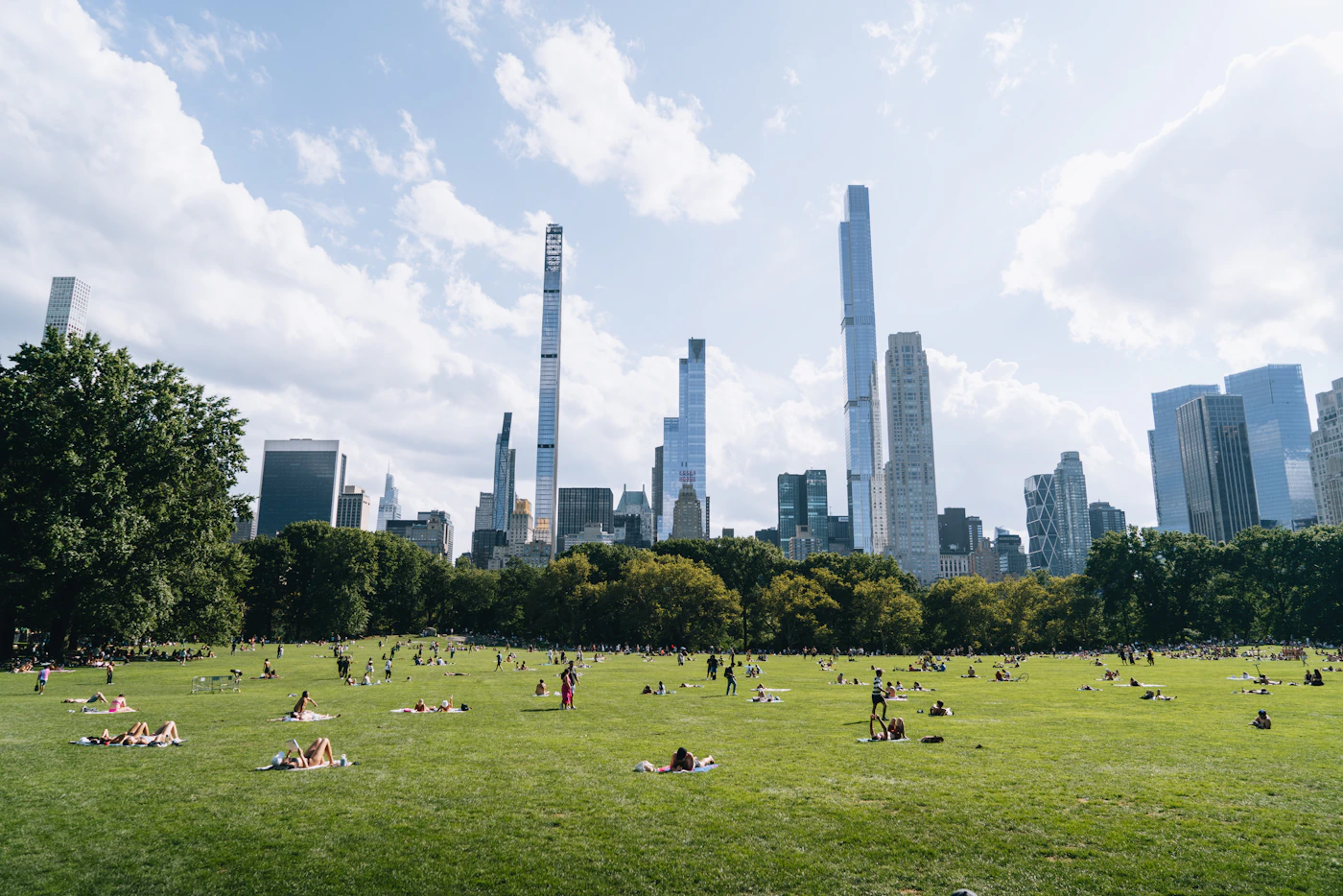 Central Park New York City with Manhattan skyline