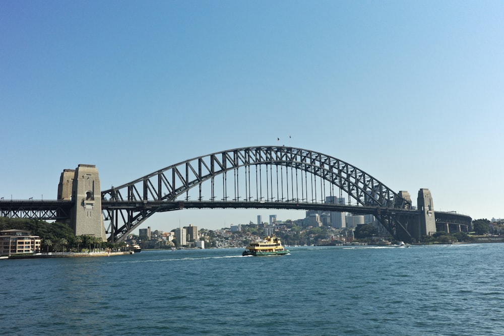 a large bridge spanning over a large body of water