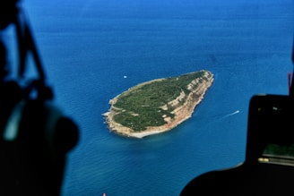 a small island in the middle of the ocean