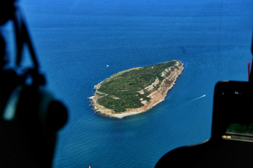 a small island in the middle of the ocean