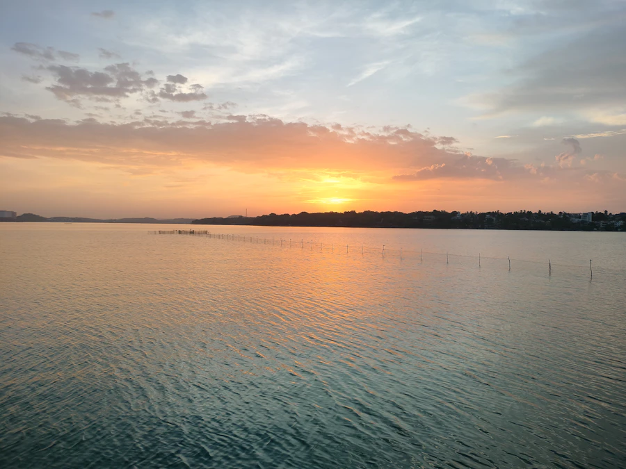 Sunset over the water on the Mannar coast