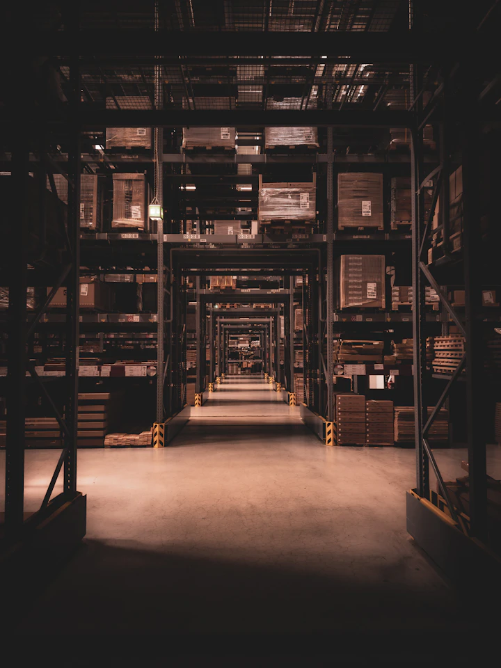 a large warehouse filled with lots of boxes