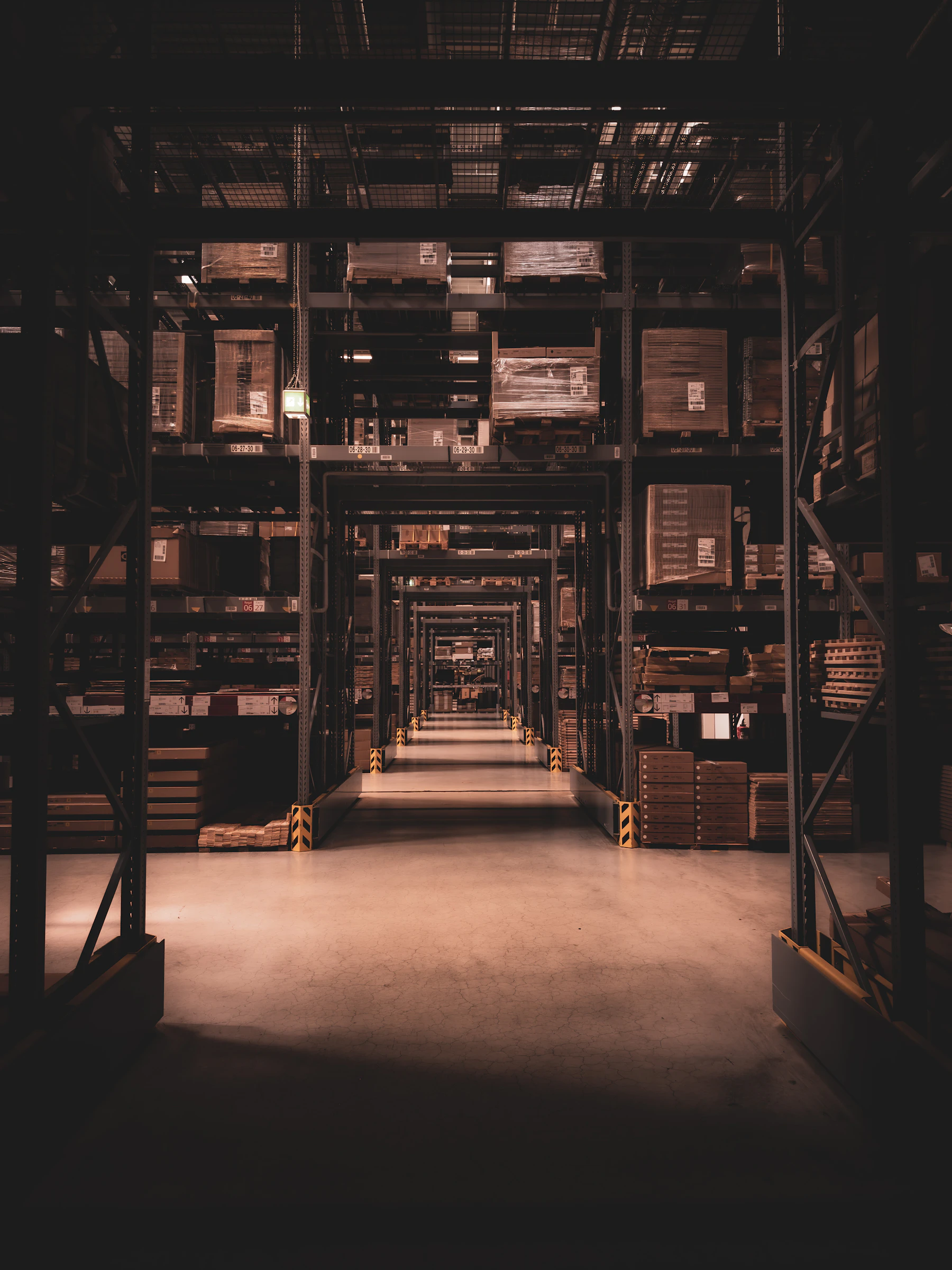 a large warehouse filled with lots of boxes