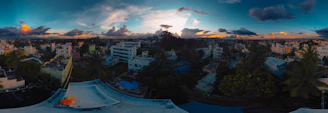 A panoramic view of Sarasota’s skyline at sunset, highlighting the vibrant city life.