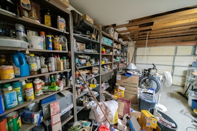 Spacious storage area with organized shelving inside the rental property.