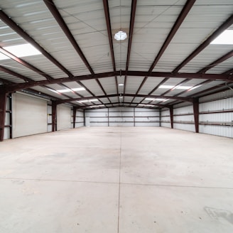 a large empty warehouse with no people in it