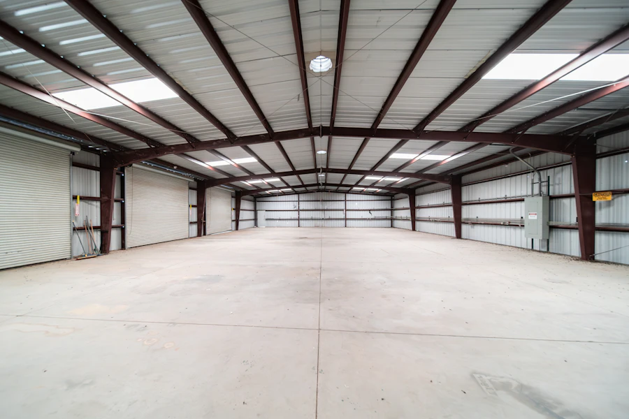 Inside a metal building