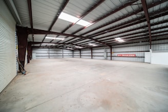 an empty garage with no one in it