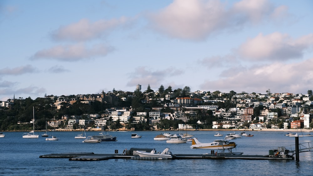 a body of water filled with lots of boats