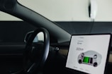 a picture of a car dashboard with a display on the dashboard