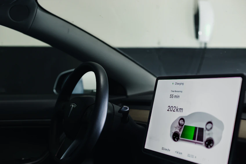 a picture of a car dashboard with a display on the dashboard