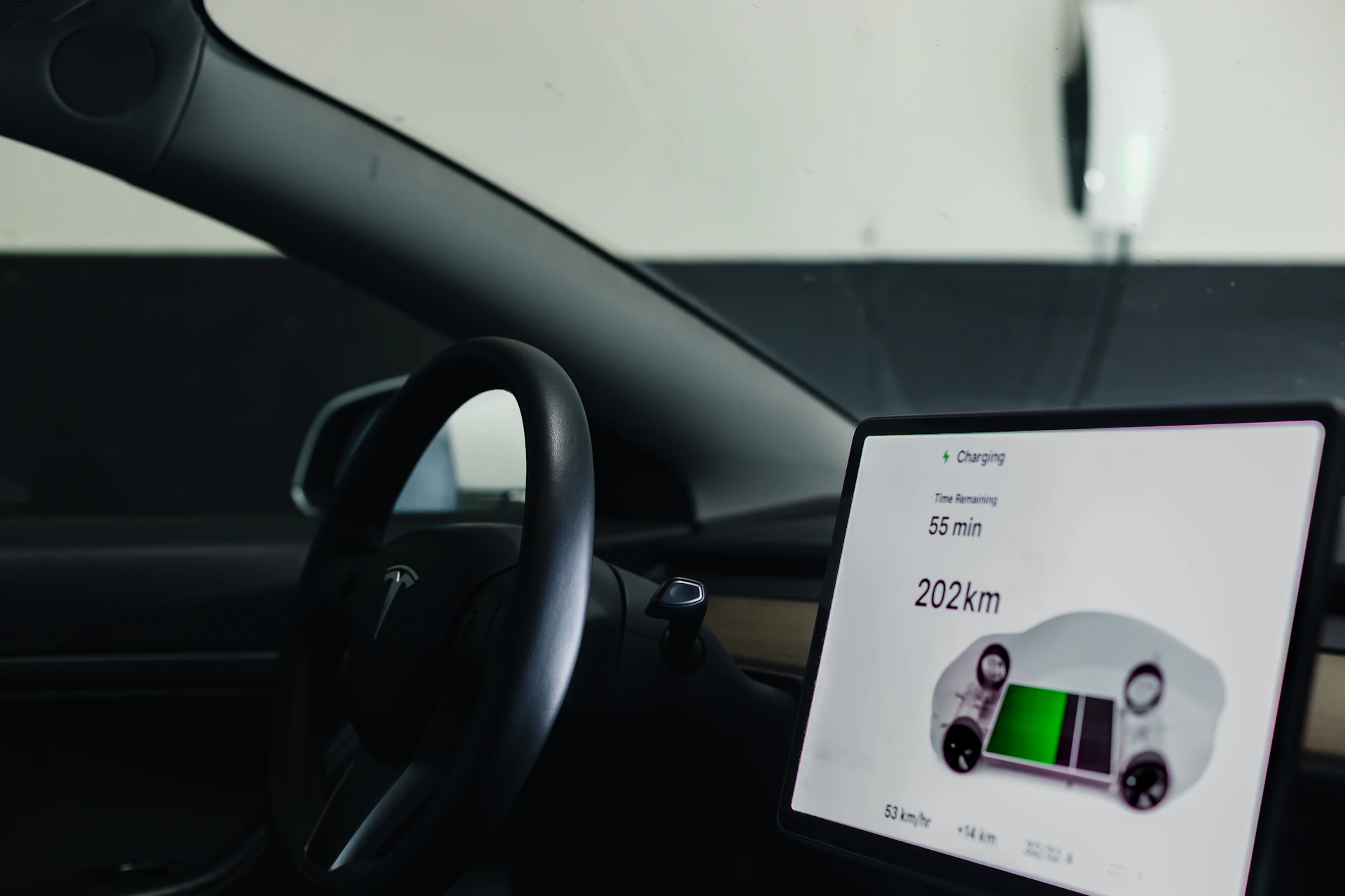 a picture of a car dashboard with a display on the dashboard