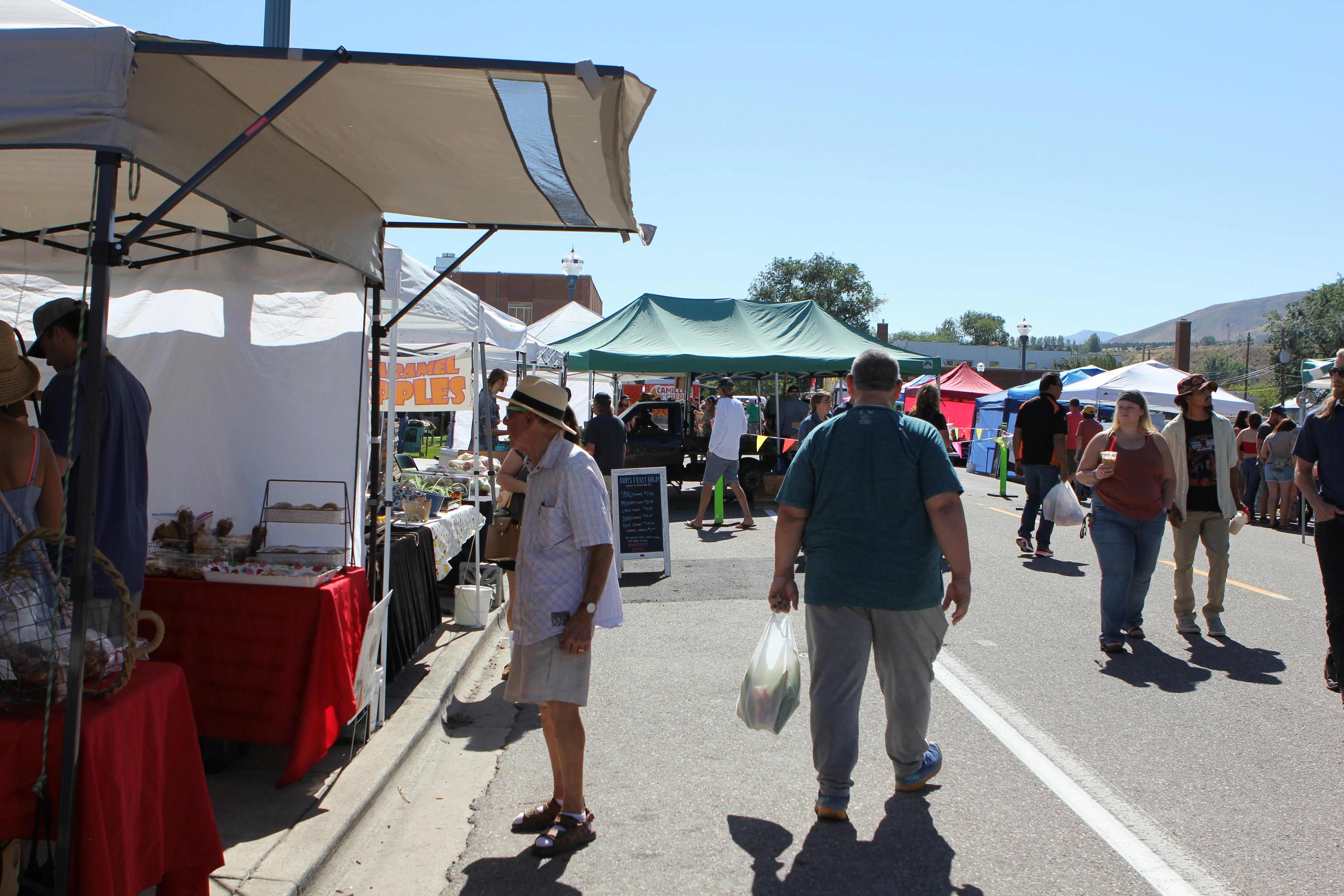 Vegetables and venders at Portneuf Valley Farmer's Market of Pocatello on September 16, 2023. Lookout Point.