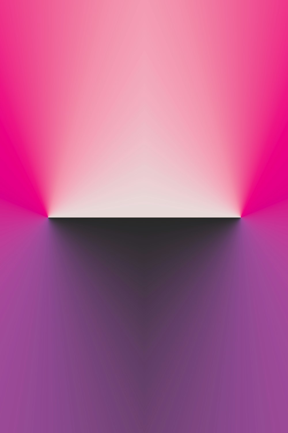 a pink and purple background with a light at the end