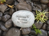 a rock that says nothing is written in stone