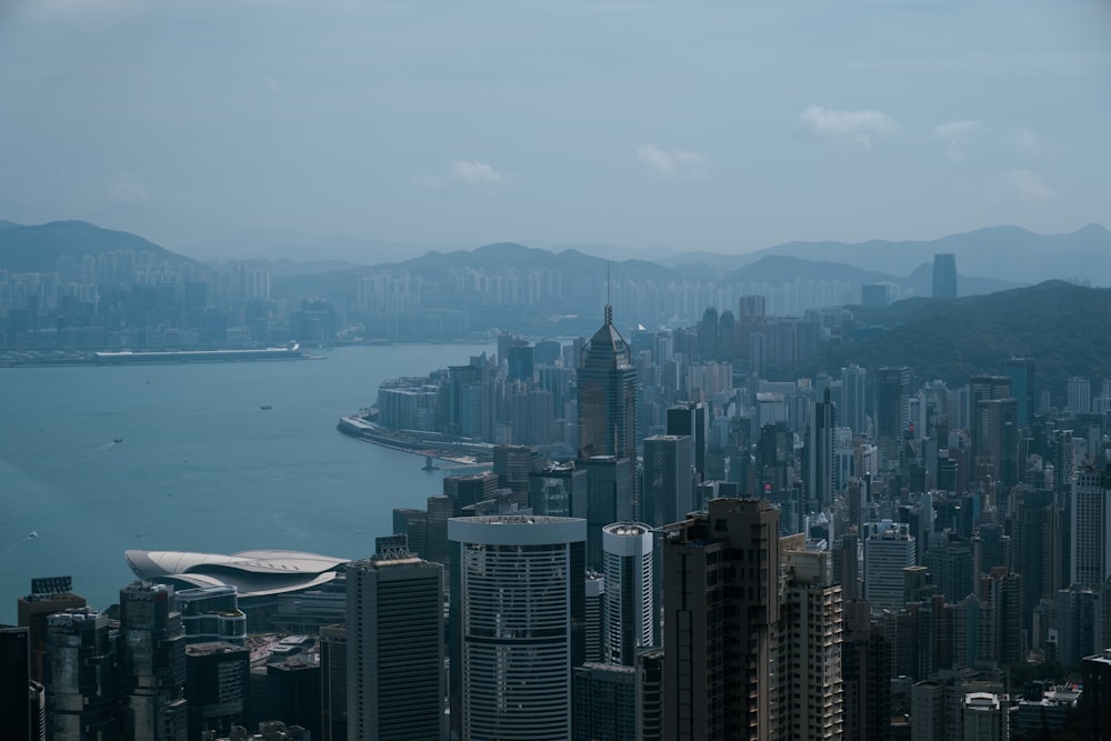 a view of a city and a body of water