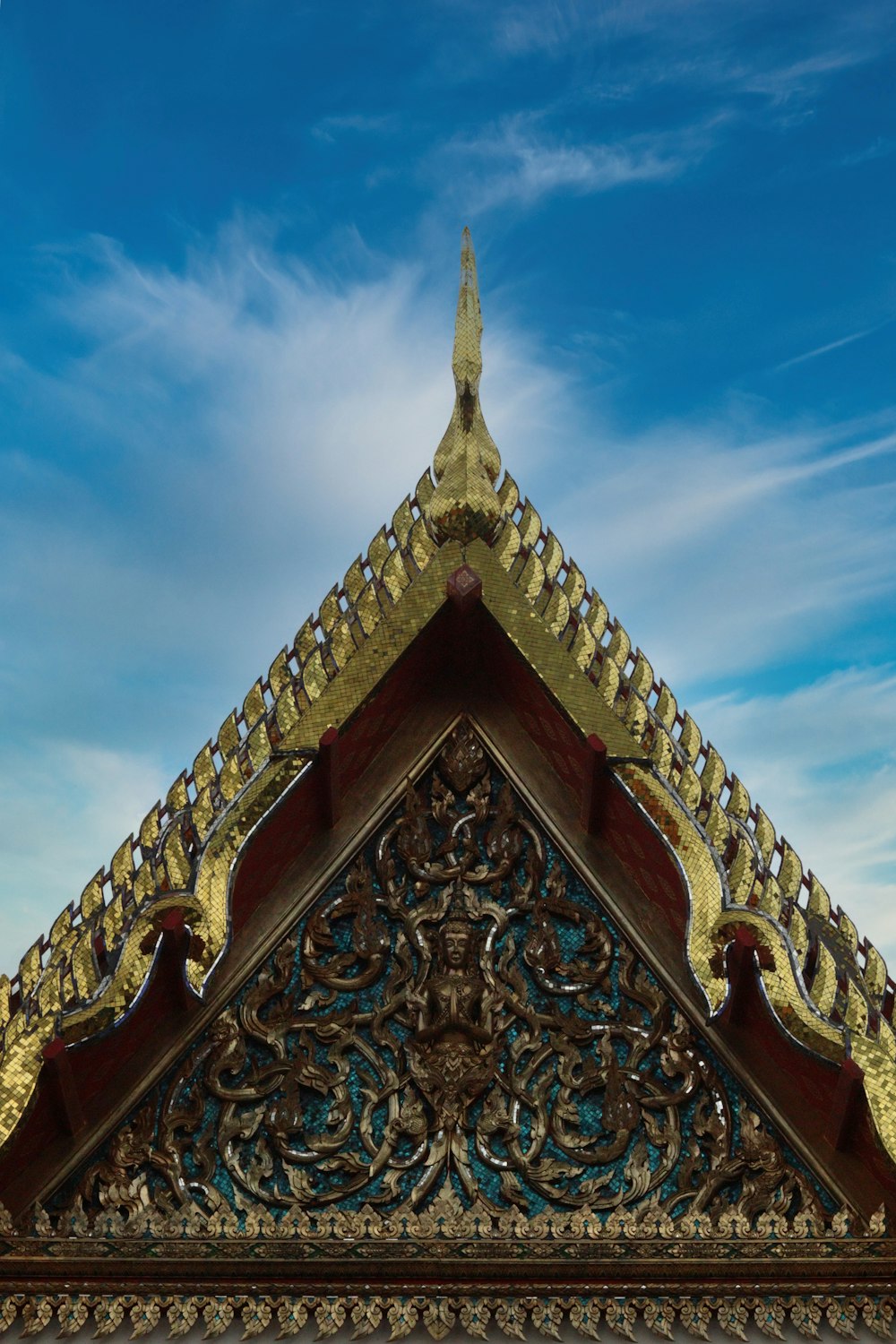 a close up of the roof of a building