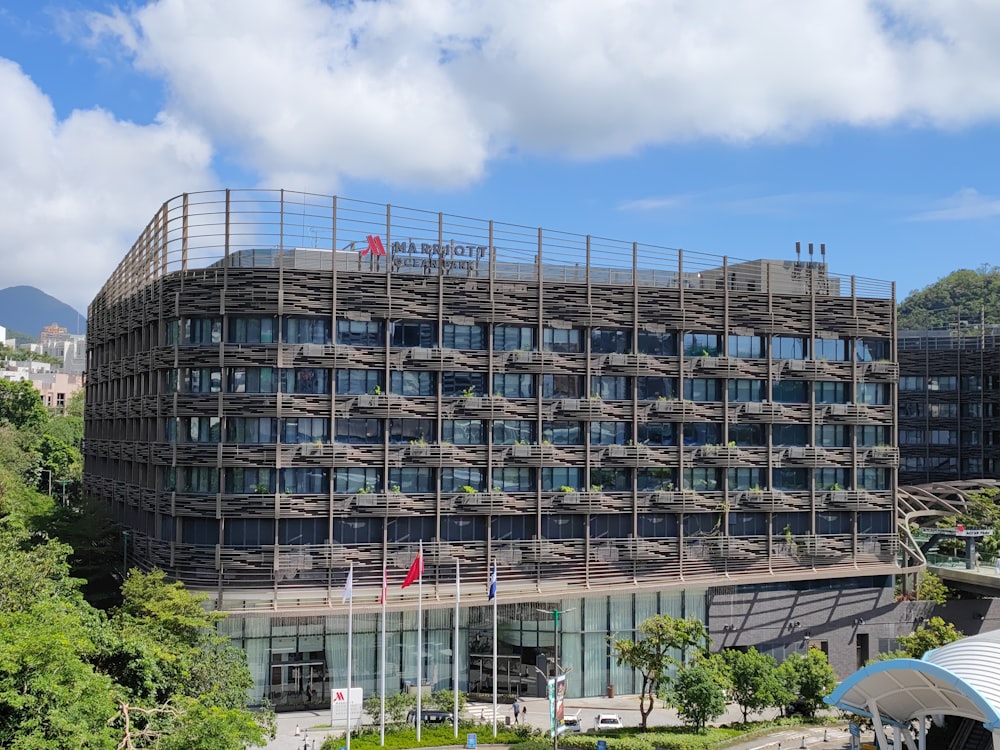 a large building with scaffolding on the side of it