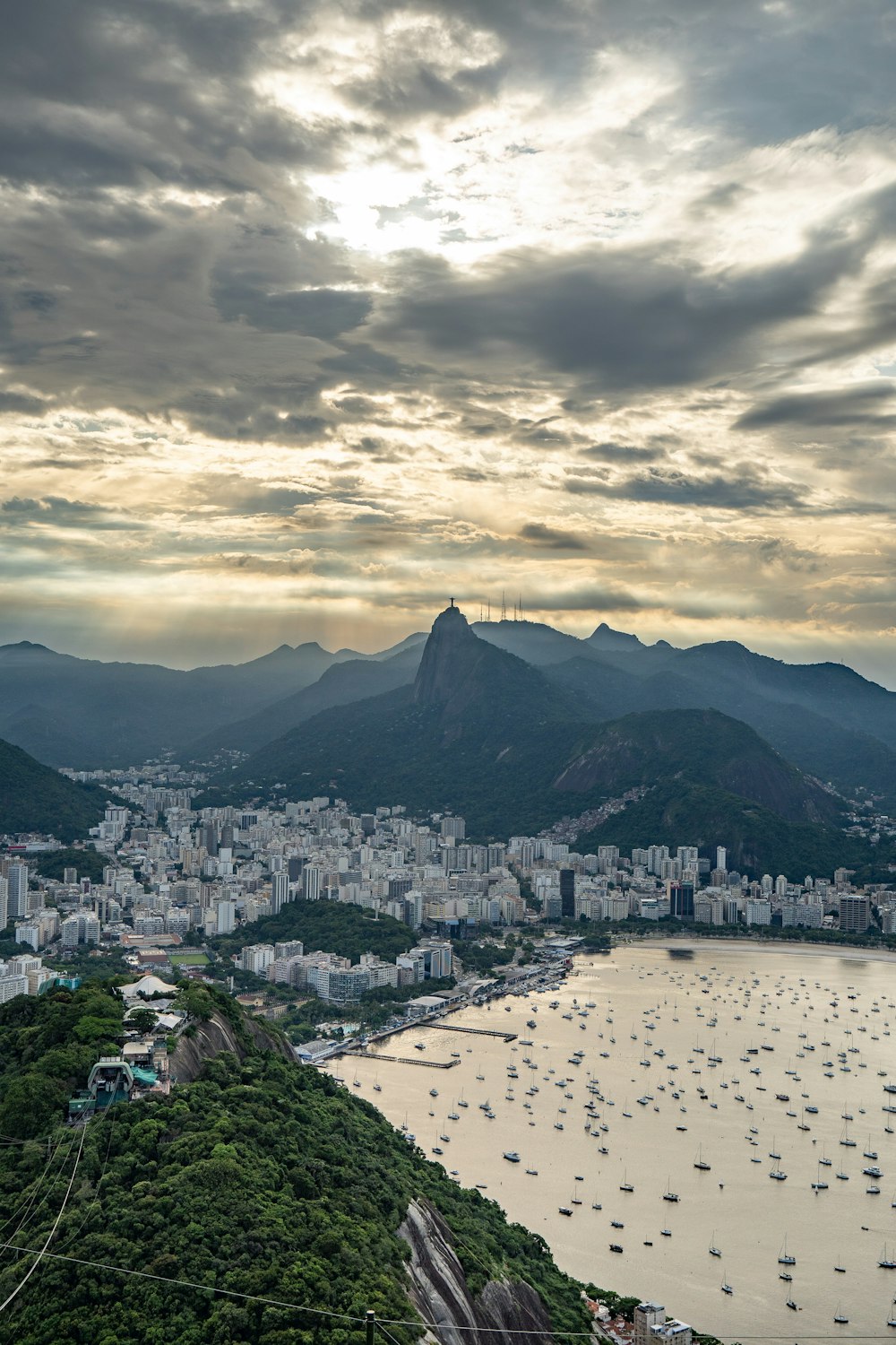 a large body of water surrounded by mountains