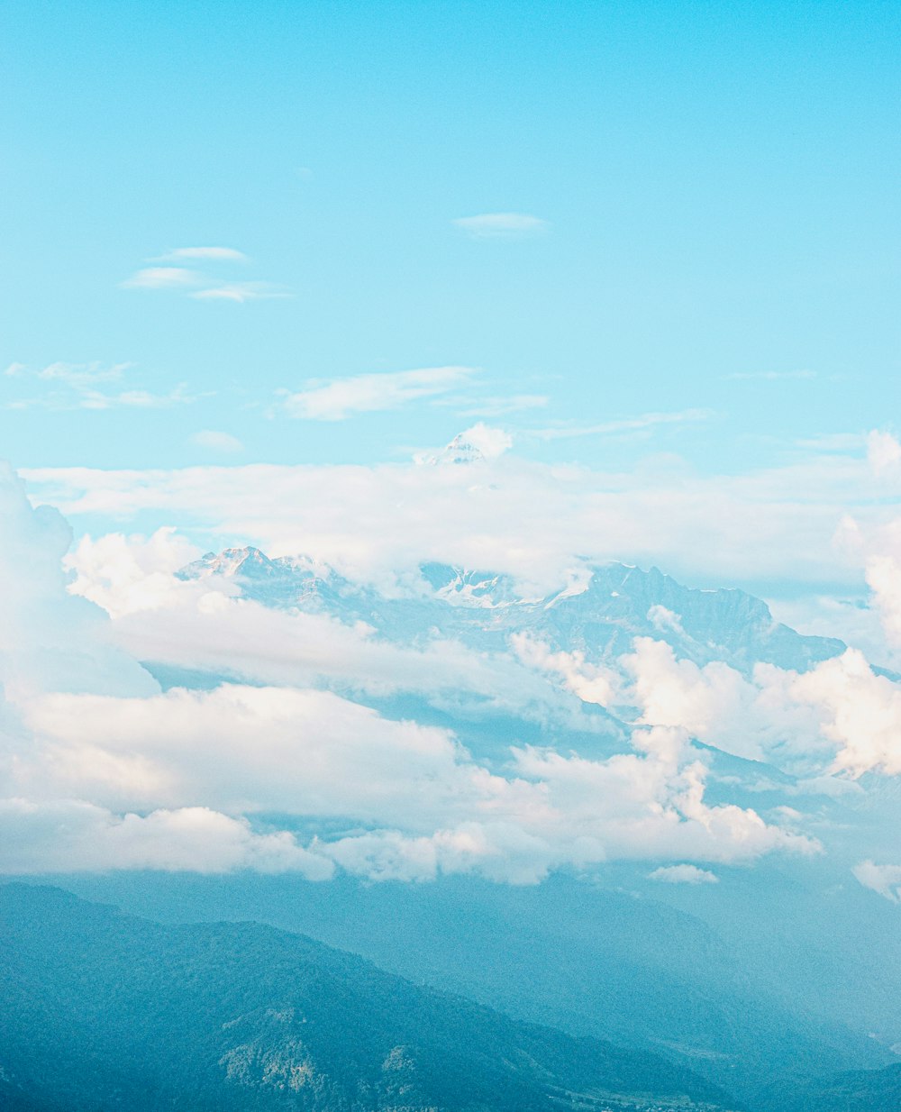 a view of a mountain range from a plane