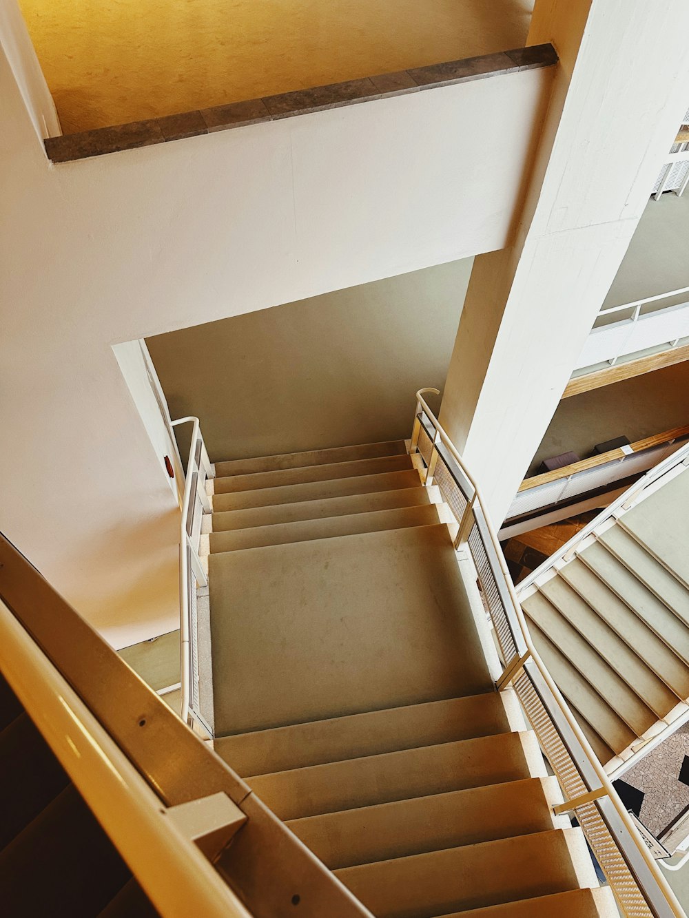 a set of stairs leading up to a second floor