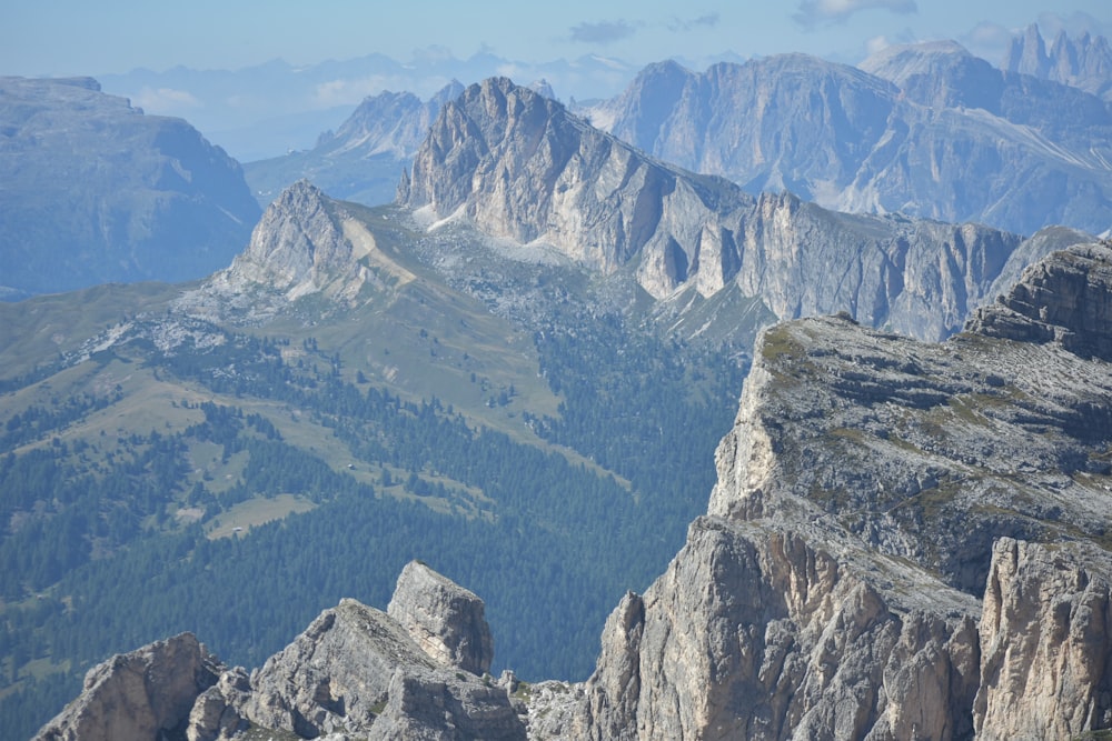 a view of a mountain range from the top of a mountain