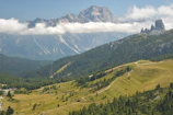 An adventurous mountain trail wrapped in lush greenery, captured in immersive 360 view.