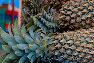 Close-up of golden Taiwanese pineapple cakes stacked neatly on a rustic wooden board