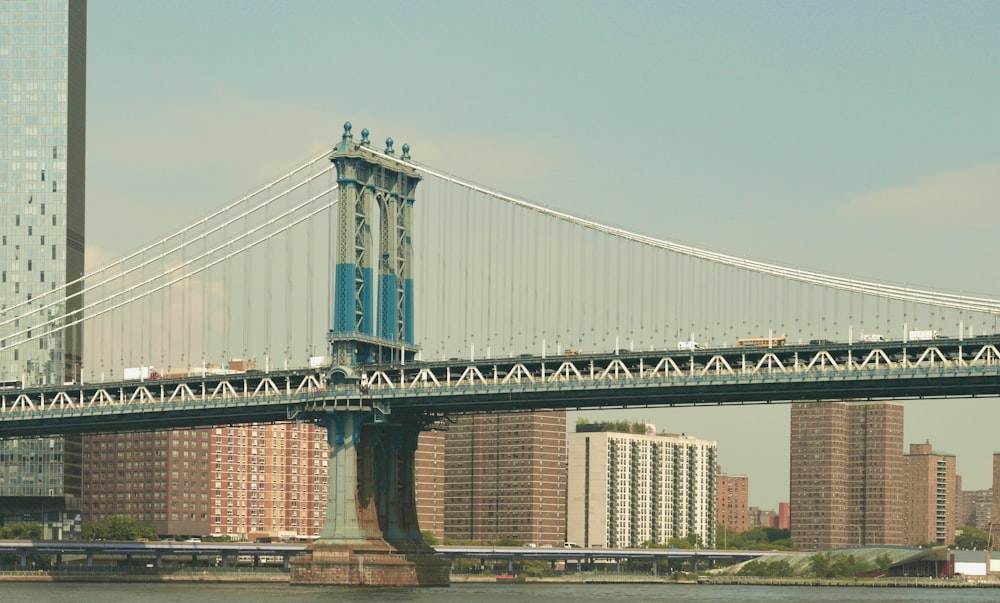 a large bridge spanning over a large body of water