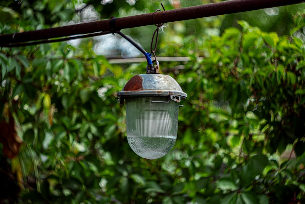 a light that is hanging from a wire