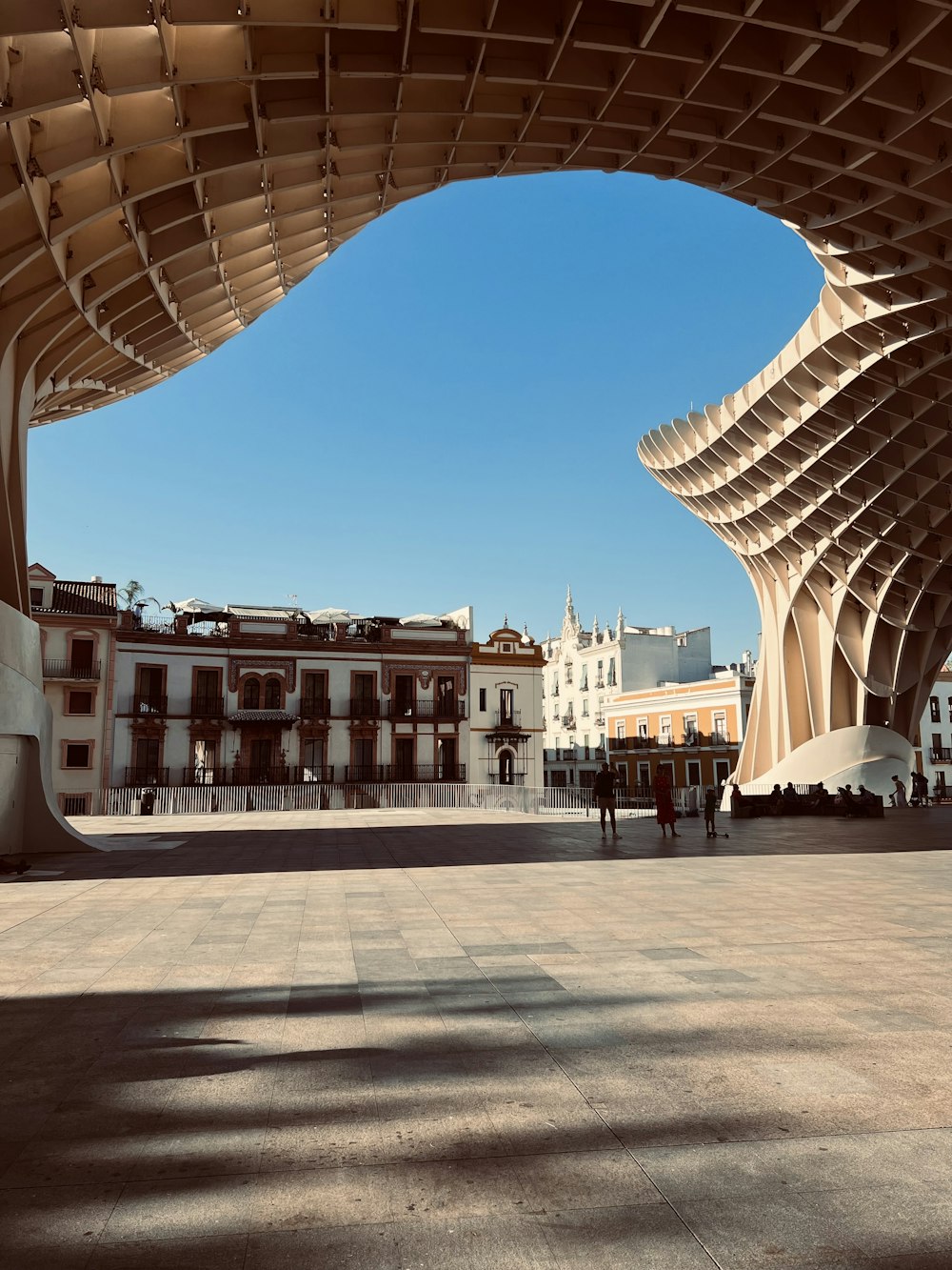 a large building with a very long roof