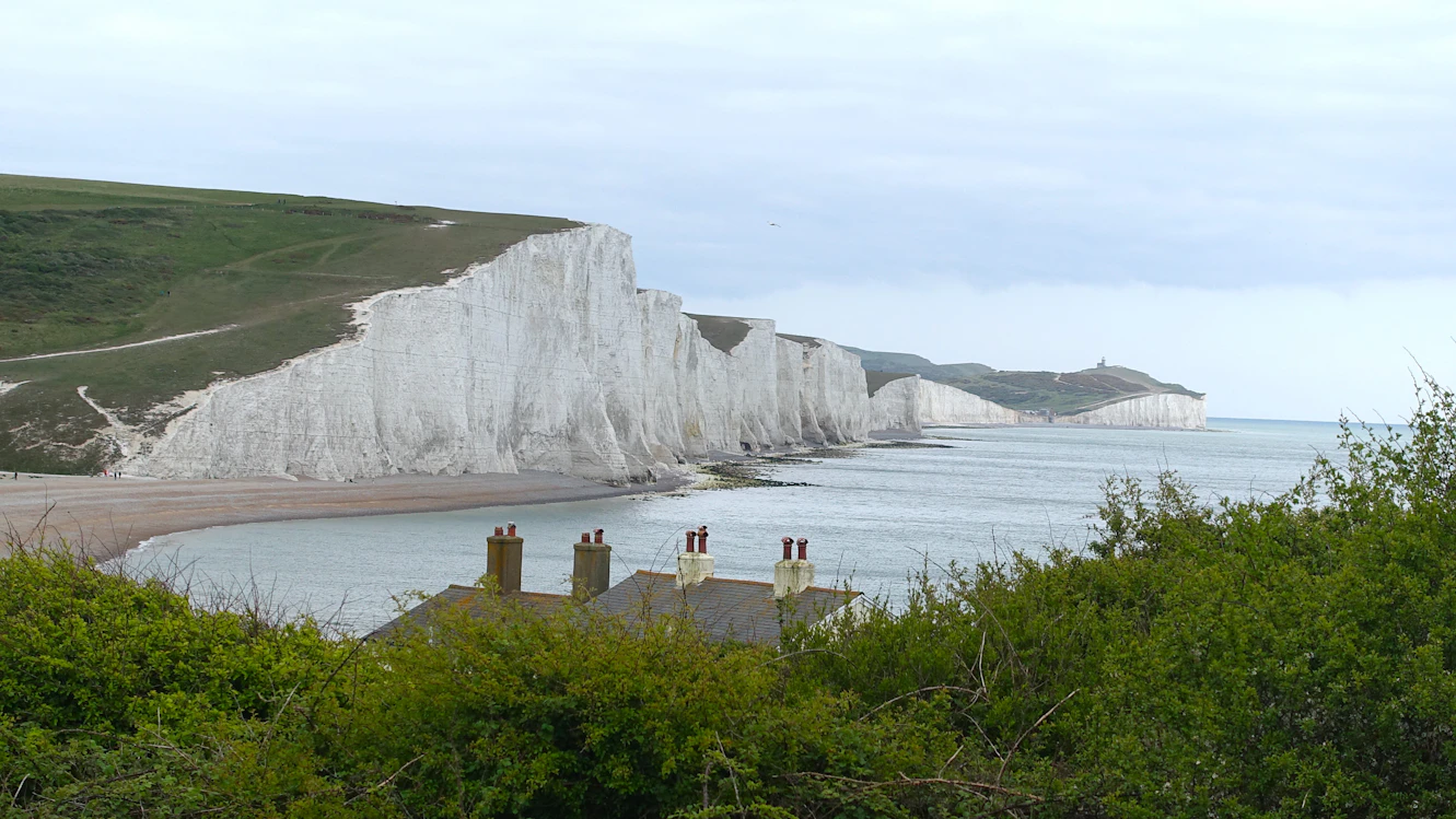 Stunning chalk cliffs overlooking the sea