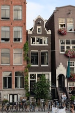 a group of bicycles parked in front of a building
