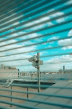 A CCTV camera monitoring a residential area.